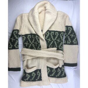 Paul Mage Vintage 100% Wool Fair Isle Sweater Cardigan One Size Denmark Preppy
